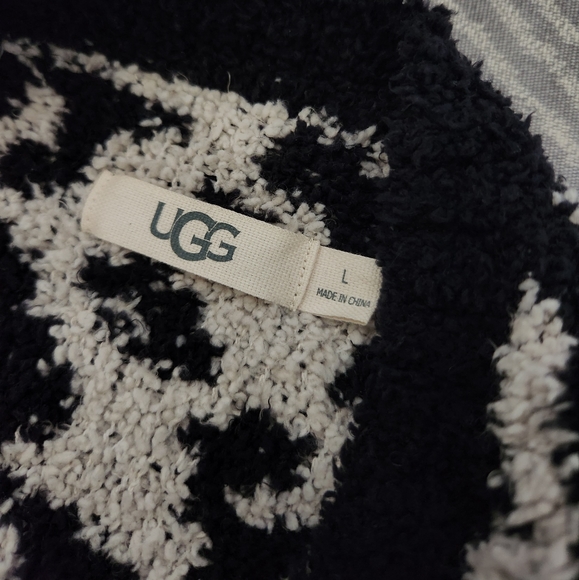 UGG Phoebe Knit Wrap Long Sleeve Cardigan Leopard Print Size L Women Soft - Picture 3 of 16